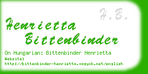henrietta bittenbinder business card